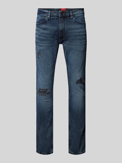 HUGO Slim Fit Jeans im Destroyed-Look Modell 'HUGO 734' Jeansblau 2