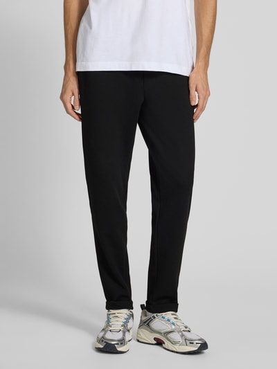Only & Sons Relaxed Fit Jogpants mit leichtem Strukturmuster Modell 'NEWKODYL' Black 4