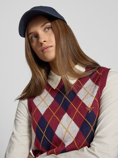 Review Pullunder mit gerippten Abschlüssen Bordeaux 3