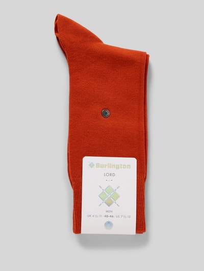 Burlington Socken aus Bio-Baumwoll-Mix mit Logo-Applikation Modell 'Lord' Dunkelorange 3