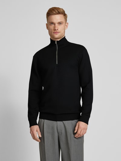 SELECTED HOMME Sweatshirt met schipperskraag, model 'MANUEL' Zwart - 4