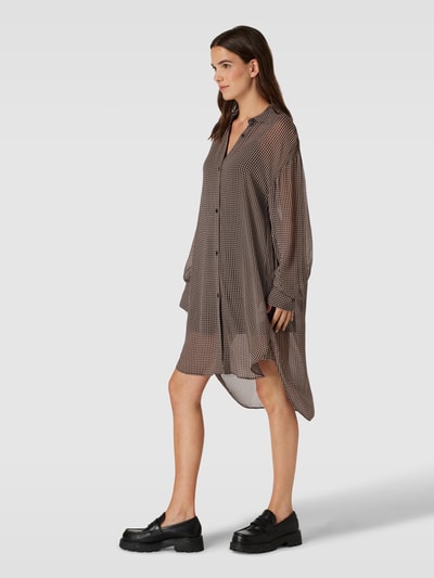 BOSS Black Women Longbluse aus Viskose mit Hahnentrittmuster Modell 'Bareid' Camel 1