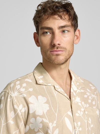 MCNEAL Tailored Fit Leinenhemd mit 1/2-Arm Ecru 3