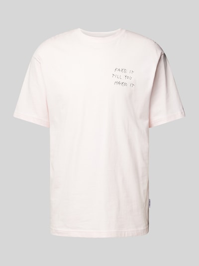 Only & Sons T-shirt met statementstitching, model 'AARON LIFE' Roze - 2