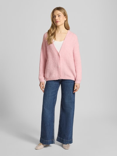 American Vintage Cardigan mit V-Ausschnitt Modell 'EAST' Hellrosa 1