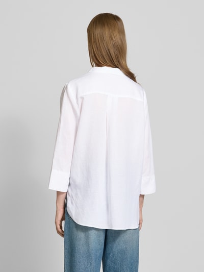 ETERNA Regular Fit Bluse aus Lyocell-Leinen-Mix mit 3/4-Arm Weiss 5