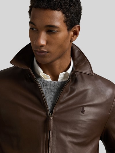 Polo Ralph Lauren Regular Fit Lederjacke Dunkelbraun 3