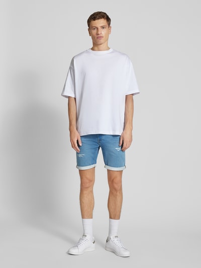 Jack & Jones Regular Fit Jeansshorts im Used-Look Modell 'RICK' Blau 1