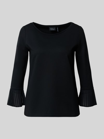 s.Oliver BLACK LABEL Bluzka z długim rękawem o kroju relaxed fit z mieszanki wiskozy Czarny 2