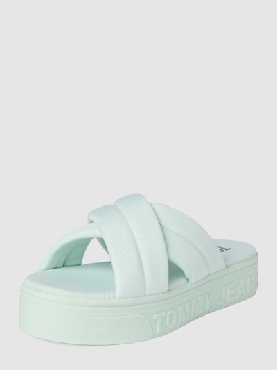 Tommy Jeans Slides mit gekreuzten Riemen Mint 2