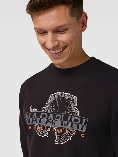 Napapijri Sweatshirt mit Label-Print Black 3