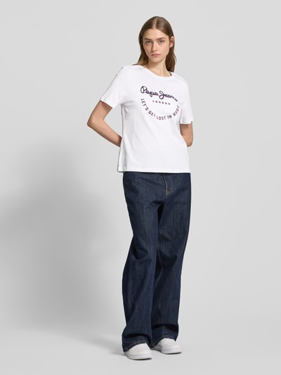 Pepe Jeans T-Shirt mit Label-Print Modell 'RUMER' Weiss 1