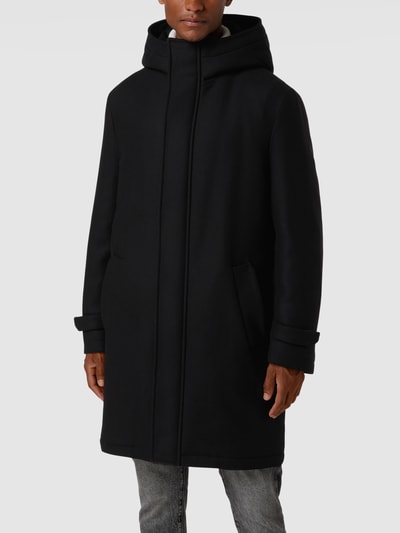 Drykorn Płaszcz wełniany z kapturem model ‘Secset’ Czarny 4