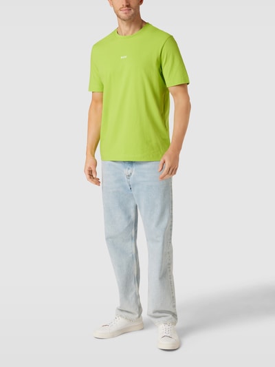 BOSS Orange T-shirt met labelprint, model 'TCHUP' Lichtgroen - 1