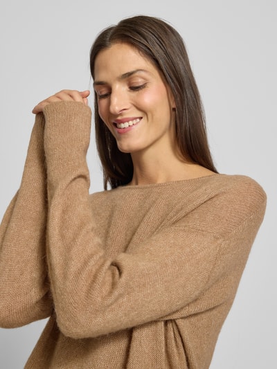 Brax Gebreide pullover met ribboorden, model 'LISA' Camel - 3