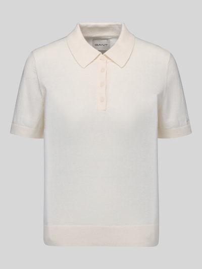 GANT Regular Fit Poloshirt aus Baumwoll-Kaschmir-Mix Offwhite 2
