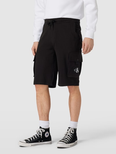 Calvin Klein Jeans Regular Fit Bermudas mit Strukturmuster Modell 'TEXTURE' Black 4