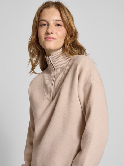 Pieces Regular fit pullover met schipperskraag, model 'OREE' Beige - 3