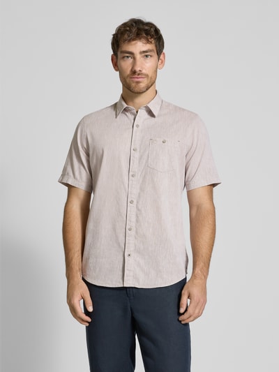 Lerros Regular Fit Freizeithemd aus Baumwoll-Leinen-Mix Beige 4