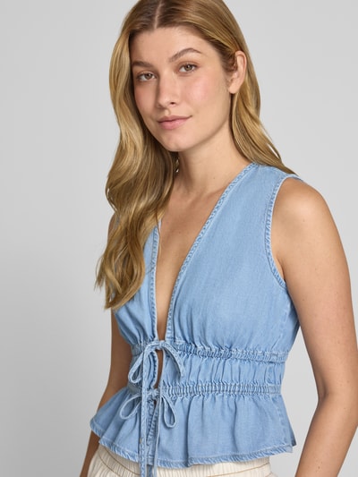 Mango Jeanstop mit Schnürverschluss Modell 'SIROS' Jeansblau 3