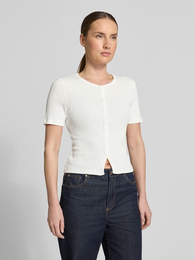 Samsøe Samsøe Strickshirt mit Knopfleiste Modell 'SAJUNI' Weiss 4