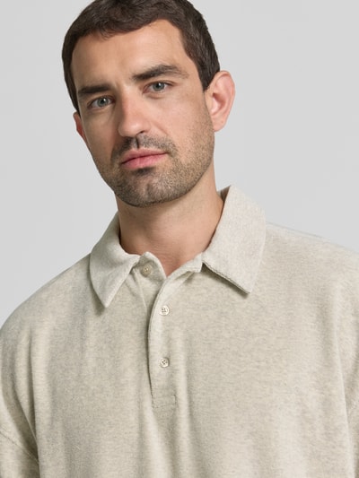 American Vintage relaxed fit poloshirt met knoopsluiting model 'BIEBAY' Lichtgrijs - 3