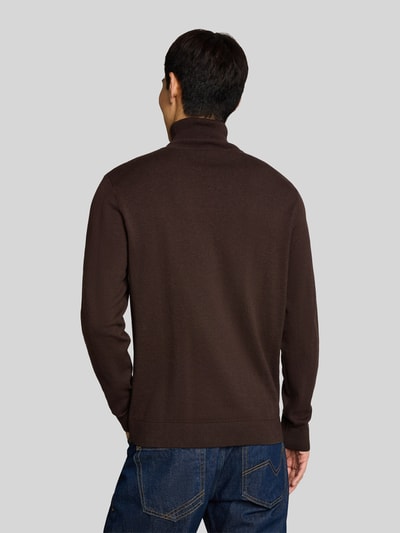 Tom Tailor Rollkragenpullover mit Feinstrickstruktur Dunkelbraun 5