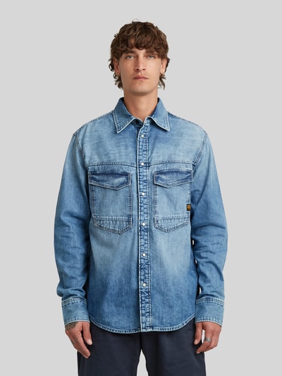 G-Star RAW Koszula jeansowa o kroju relaxed fit z czystej bawełny z zatrzaskami Jeansowy niebieski 4