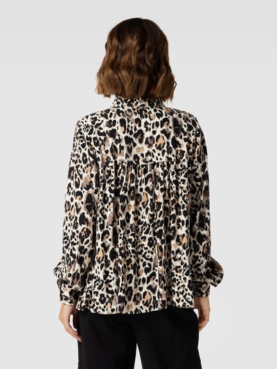 Part Two Blouse met all-over motief, model 'Verna' Zwart - 5