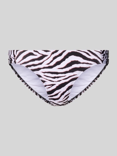 Produktfoto, Bikini-Slip im Allover-Look Modell 'RENA WILDJUNGLE' von Banana Moon, Material-Mix mit Stretch-Anteil, Schwarz-Weiß, Körpernahe Passform