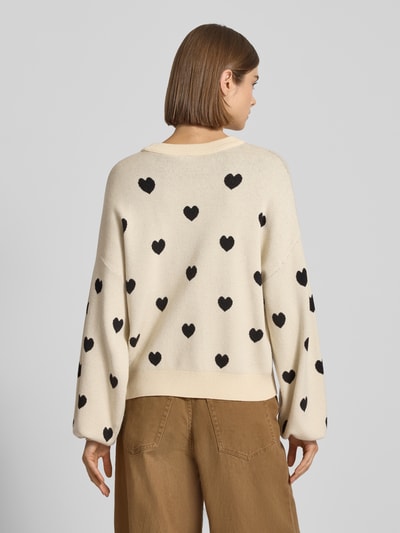 NOISY MAY® Strickpullover mit Puffärmeln Modell 'CHARLOTT' Offwhite 5