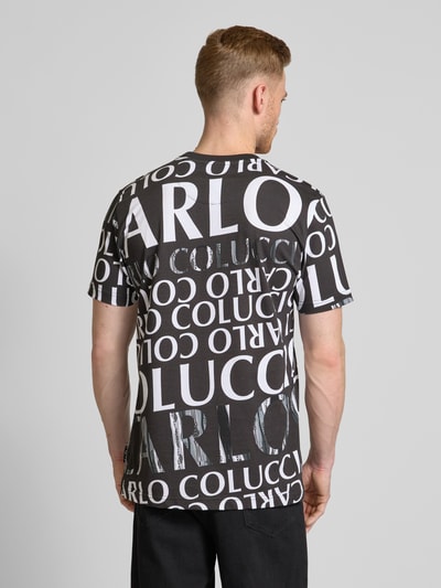 CARLO COLUCCI T-shirt met geribde ronde hals Zwart - 5