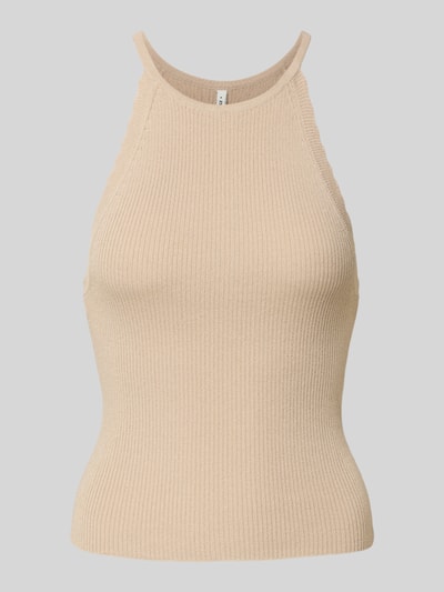 Only Slim Fit Top aus Feinstrick-Viskose-Mix Modell 'GEMMA' Sand 2
