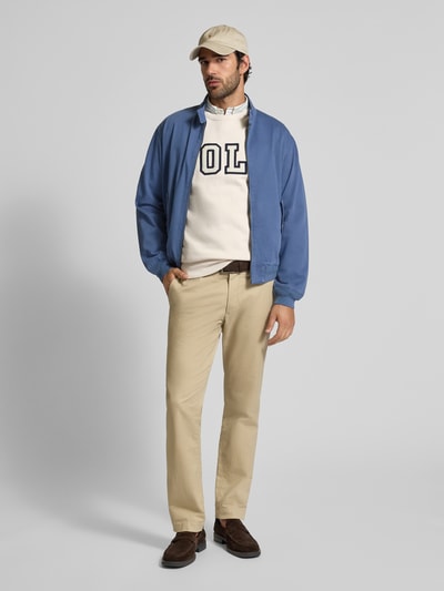 Polo Ralph Lauren Bluza z wyhaftowanym logo i okrągłym dekoltem Złamany biały melanż 1