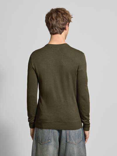 Blend Strickpullover mit Rundhalsausschnitt Modell 'BAGGE' Oliv 5