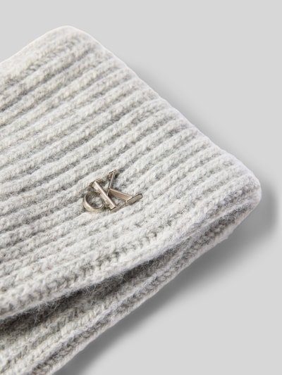 CK Calvin Klein Stirnband aus Lammwoll-Mix mit Label-Applikation Hellgrau 2