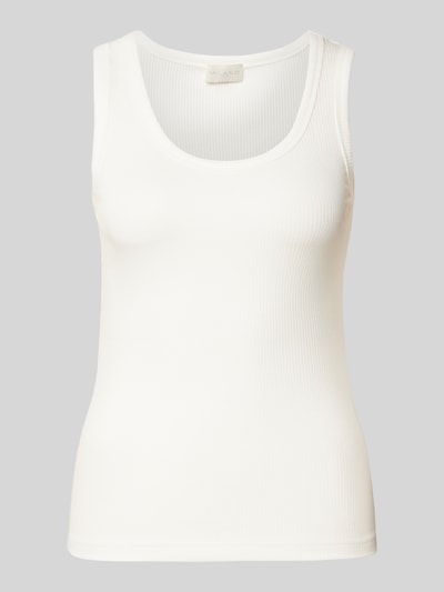 Milano Italy Tanktop mit gerippten Abschlüssen Offwhite 2