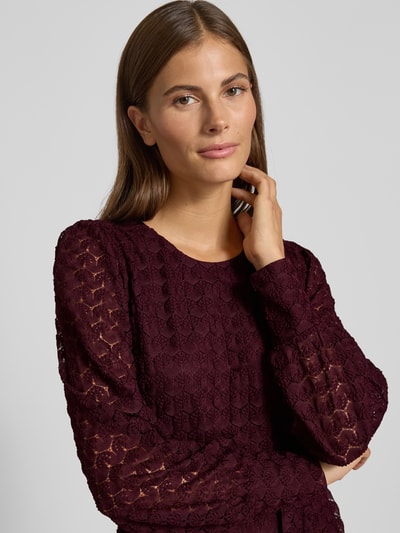 VERO MODA Tailliertes Freizeitkleid in Spitzen-Optik Modell 'BECCA' Bordeaux 3