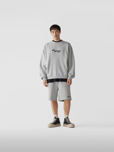 Preach Oversized Sweatshirt mit Label-Stitching Mittelgrau Melange 1