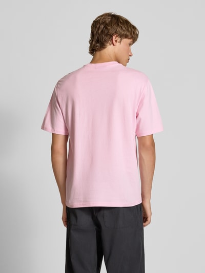 REVIEW T-shirt met logo en ronde hals Roze - 5