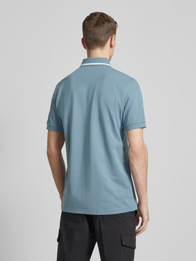 Christian Berg Men Regular fit poloshirt met logoprint Metallic turquoise - 5