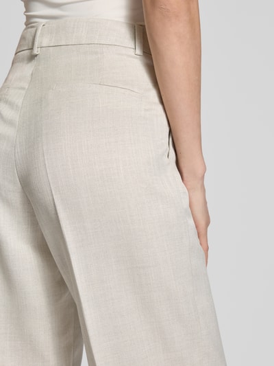 Milano Italy Straight leg stoffen broek met bandplooien Zilver - 3