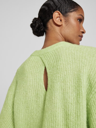 MSCH Copenhagen Gebreide pullover met 3/4-mouwen, model 'Hila' Lichtgroen - 3