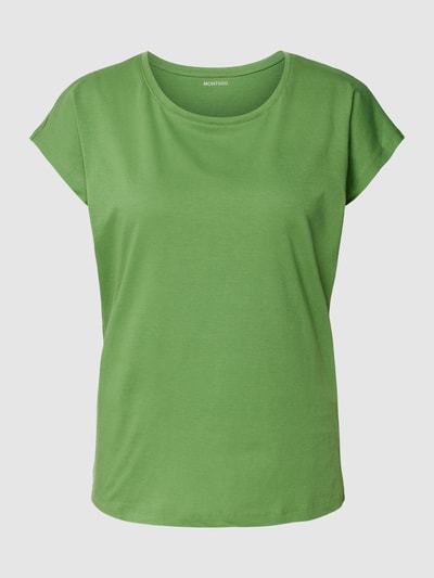 Montego T-shirt met kapmouwen Olijfgroen - 2