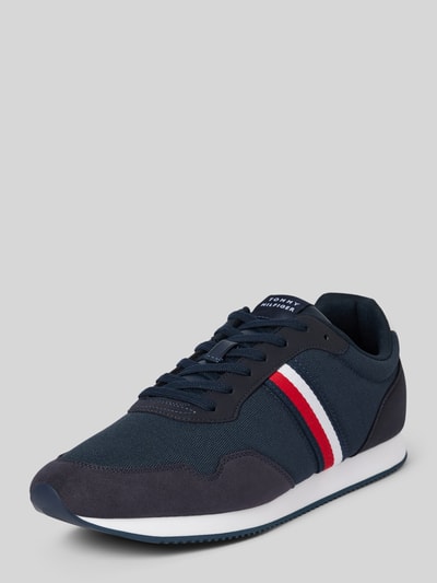 Tommy Hilfiger Sneakersy w jednolitym kolorze z paskami w kontrastowym kolorze Granatowy melanż 1