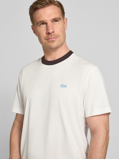 Lacoste Regular Fit T-Shirt aus reiner Baumwolle Offwhite 3