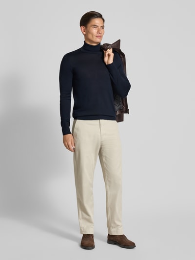 Christian Berg Men Pullover aus Merino-Mix mit Rollkragen Marine 1