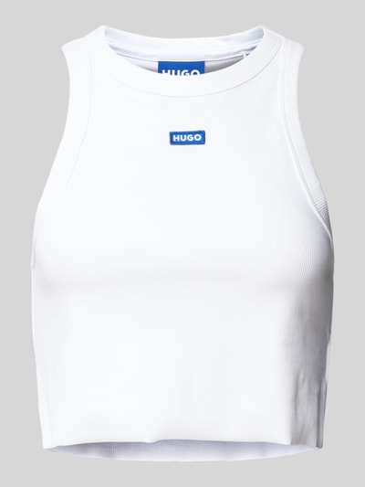 Hugo Blue Tanktop mit Label-Detail Weiss 2