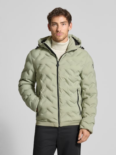 Lerros Regular fit gewatteerd jack met ritszakken Lindegroen - 4