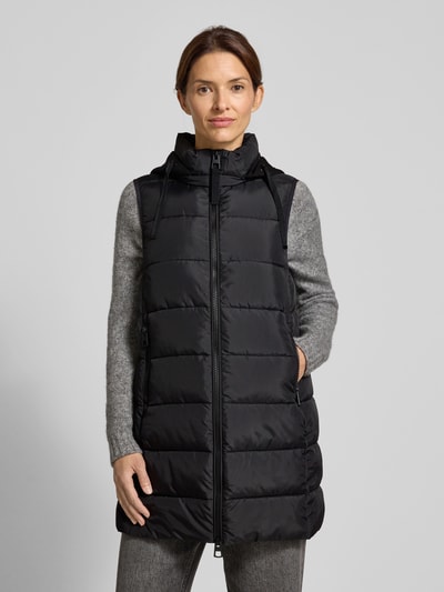 Christian Berg Woman Selection Regular fit gilet met capuchon van scuba Zwart - 4